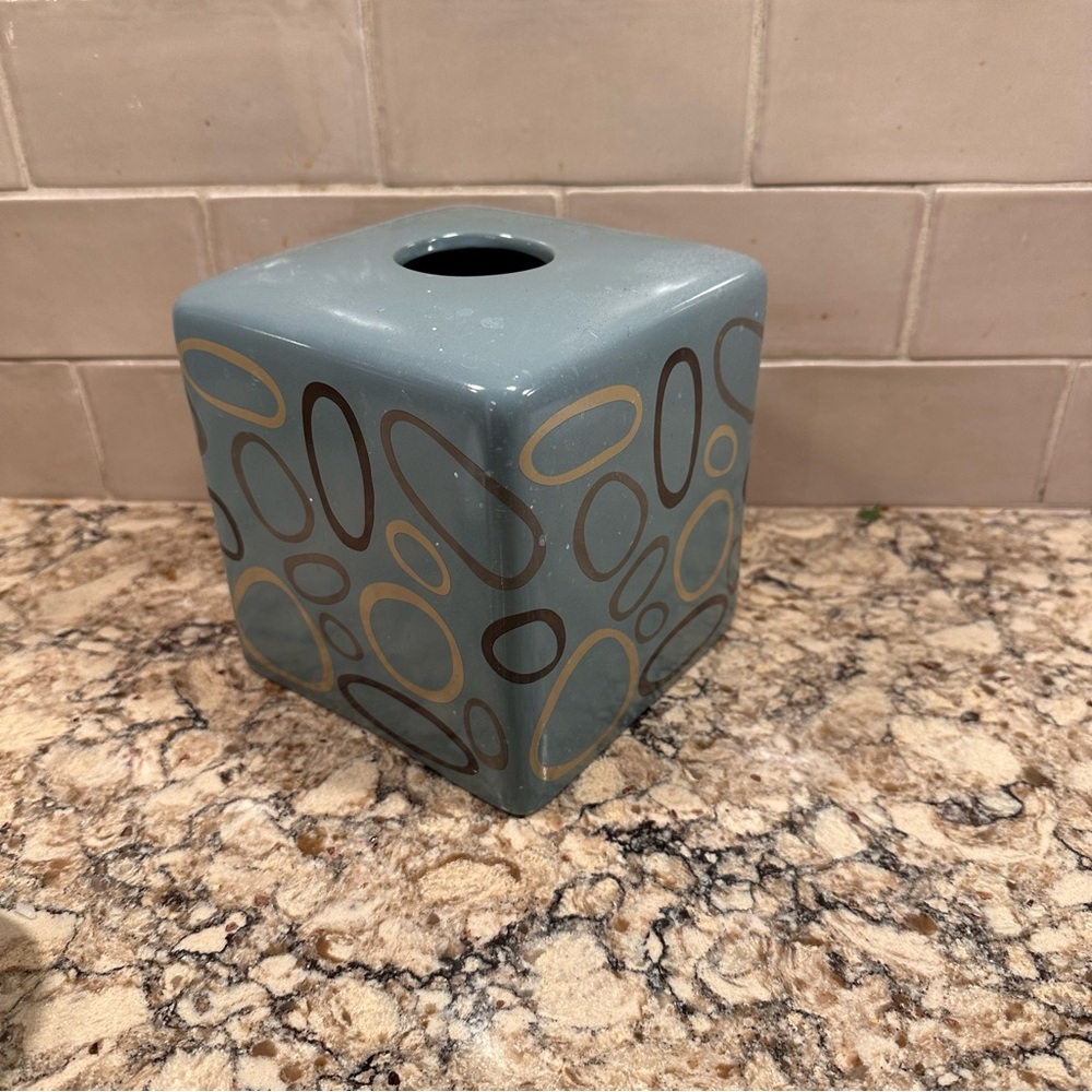 Angela Adams ceramic tissue box holder
